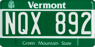 VT license plate NQX892
