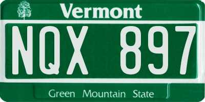 VT license plate NQX897