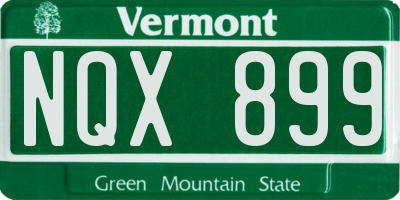 VT license plate NQX899