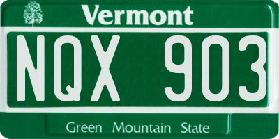 VT license plate NQX903
