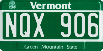 VT license plate NQX906