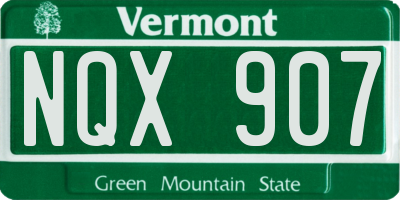 VT license plate NQX907