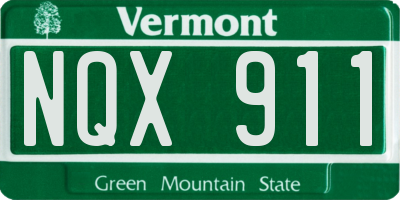 VT license plate NQX911