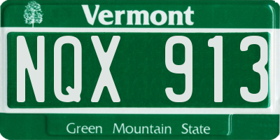 VT license plate NQX913