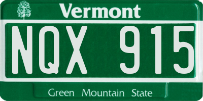 VT license plate NQX915