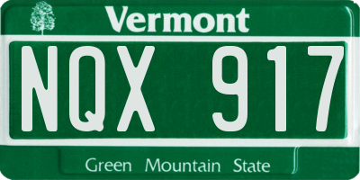 VT license plate NQX917