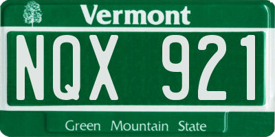 VT license plate NQX921
