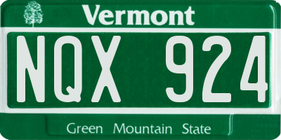 VT license plate NQX924