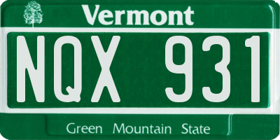 VT license plate NQX931