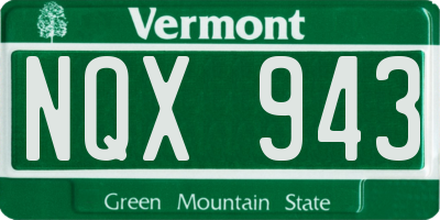 VT license plate NQX943