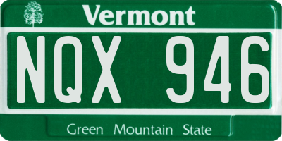 VT license plate NQX946