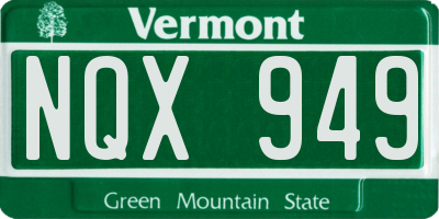 VT license plate NQX949