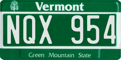 VT license plate NQX954