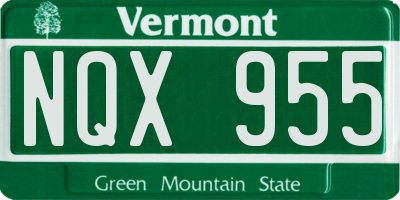 VT license plate NQX955