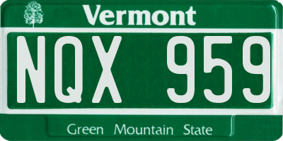 VT license plate NQX959