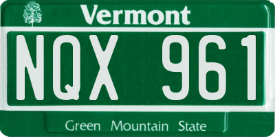 VT license plate NQX961