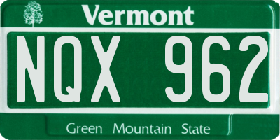 VT license plate NQX962