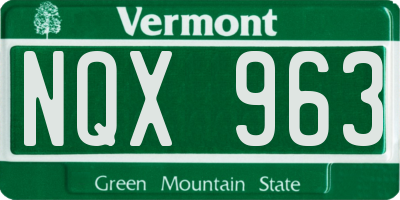 VT license plate NQX963