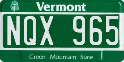 VT license plate NQX965