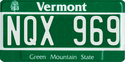 VT license plate NQX969