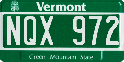 VT license plate NQX972