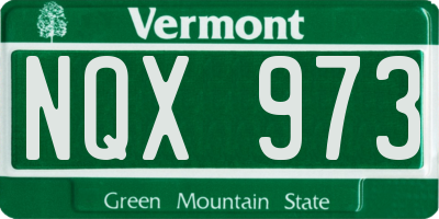 VT license plate NQX973