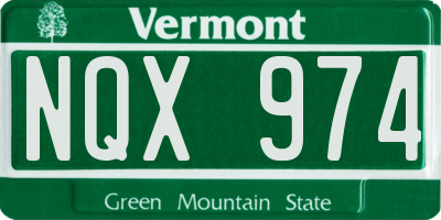 VT license plate NQX974