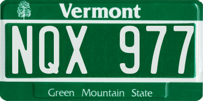 VT license plate NQX977