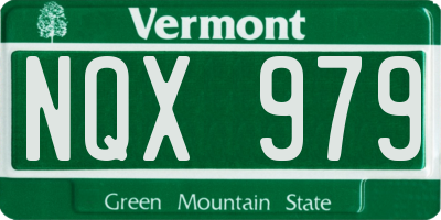 VT license plate NQX979