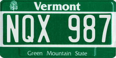 VT license plate NQX987