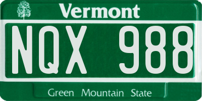 VT license plate NQX988