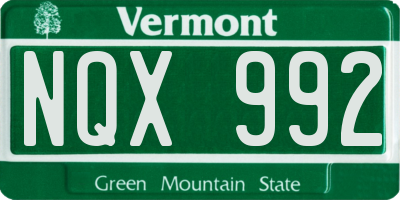 VT license plate NQX992