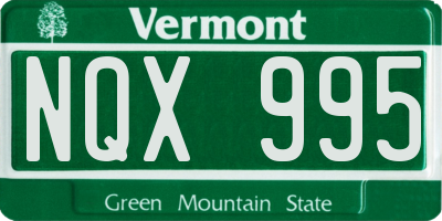 VT license plate NQX995