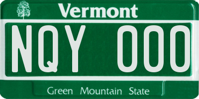 VT license plate NQY000