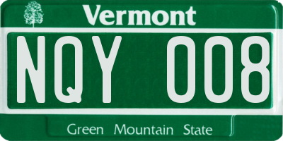 VT license plate NQY008