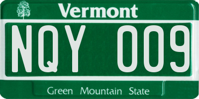 VT license plate NQY009
