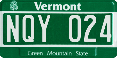 VT license plate NQY024