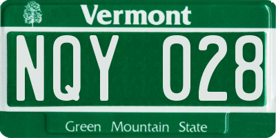 VT license plate NQY028