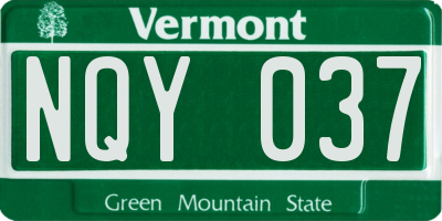 VT license plate NQY037