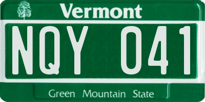 VT license plate NQY041