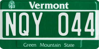 VT license plate NQY044
