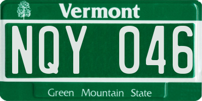 VT license plate NQY046