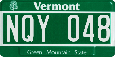VT license plate NQY048