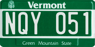 VT license plate NQY051