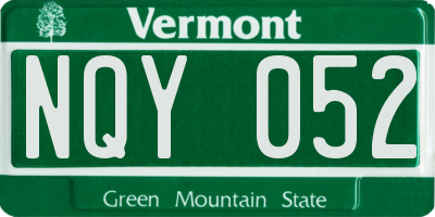 VT license plate NQY052