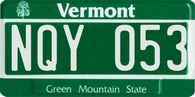 VT license plate NQY053