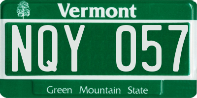 VT license plate NQY057