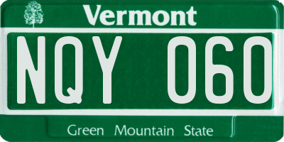 VT license plate NQY060
