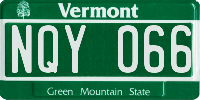 VT license plate NQY066
