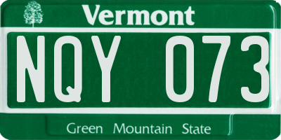 VT license plate NQY073